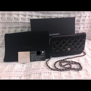 Chanel Black Patent Leather Classic WOC